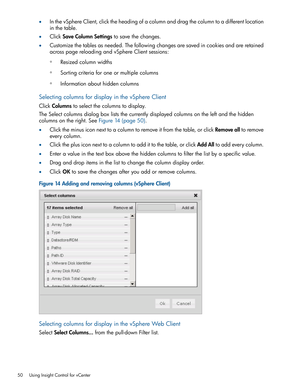 HP OneView for VMware vCenter User Manual | Page 50 / 113