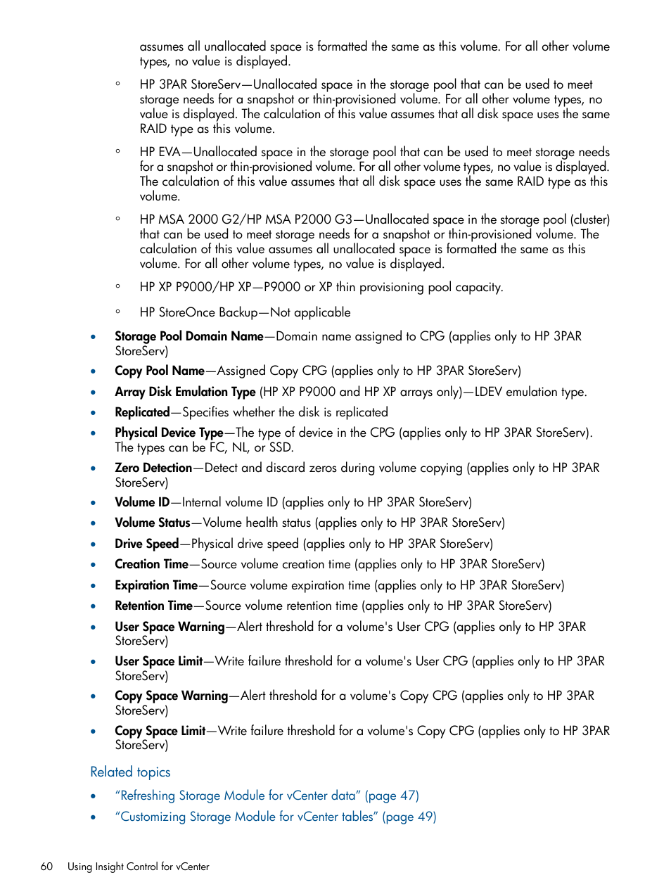 HP OneView for VMware vCenter User Manual | Page 60 / 113