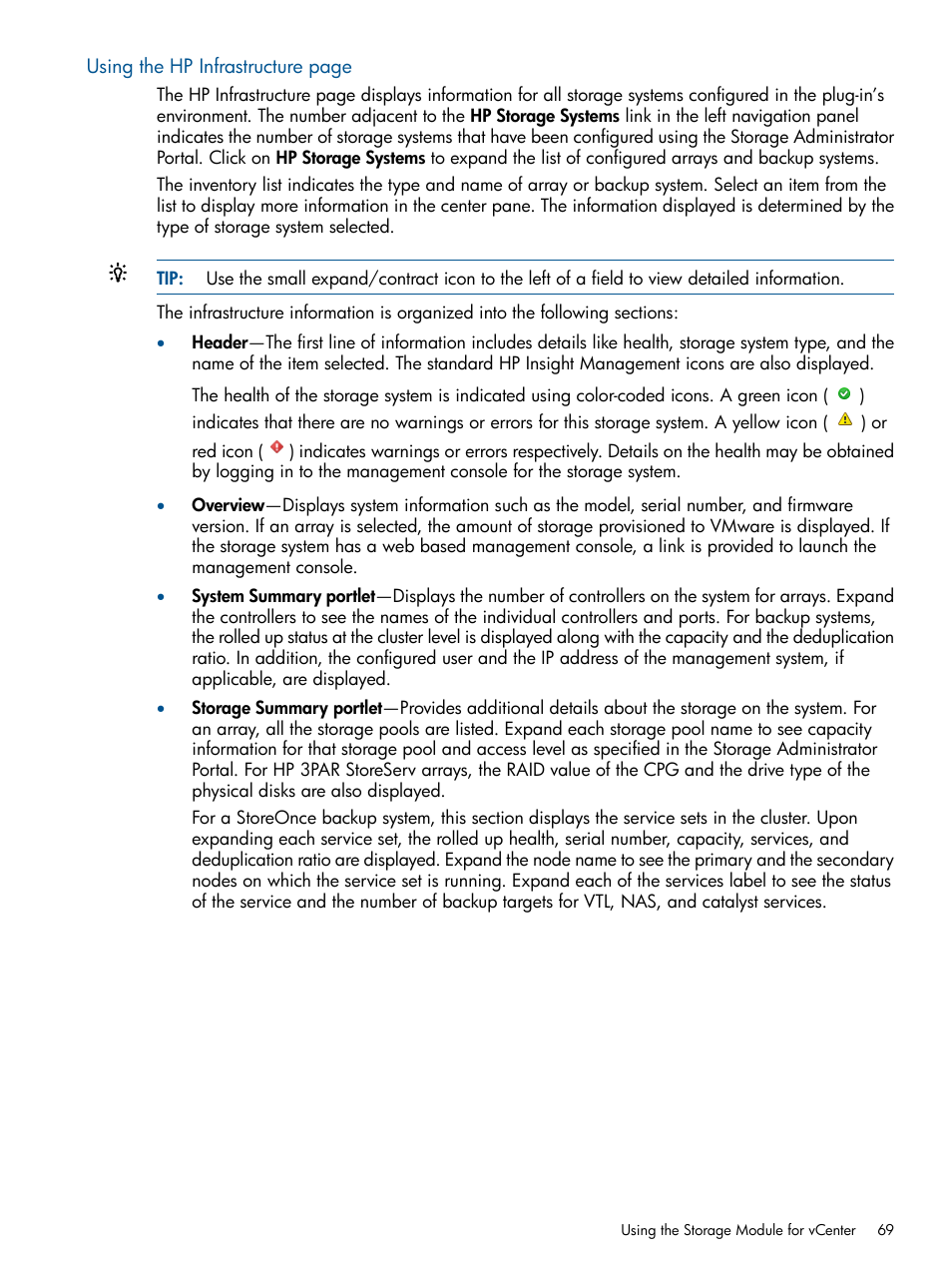 HP OneView for VMware vCenter User Manual | Page 69 / 113