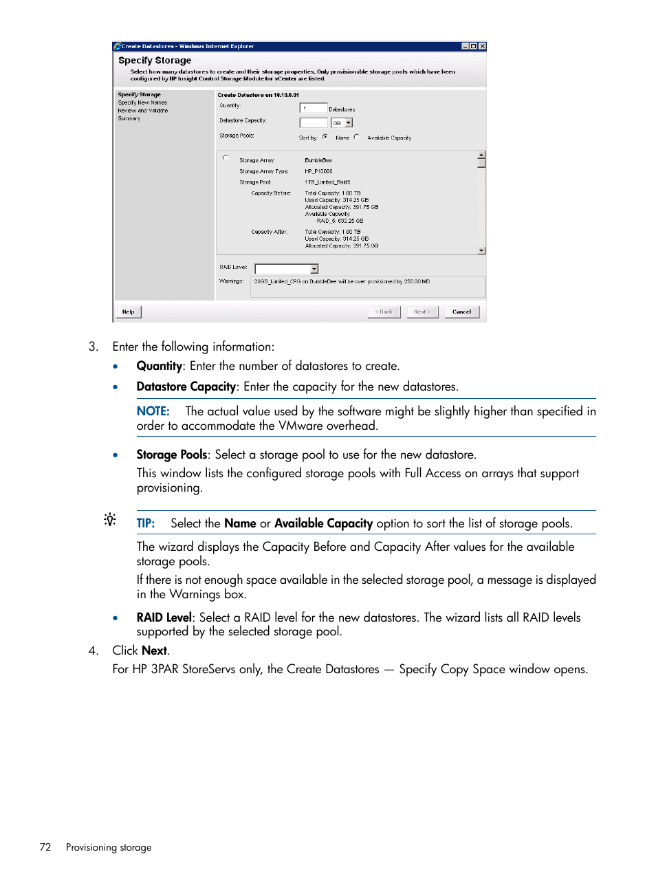 HP OneView for VMware vCenter User Manual | Page 72 / 113