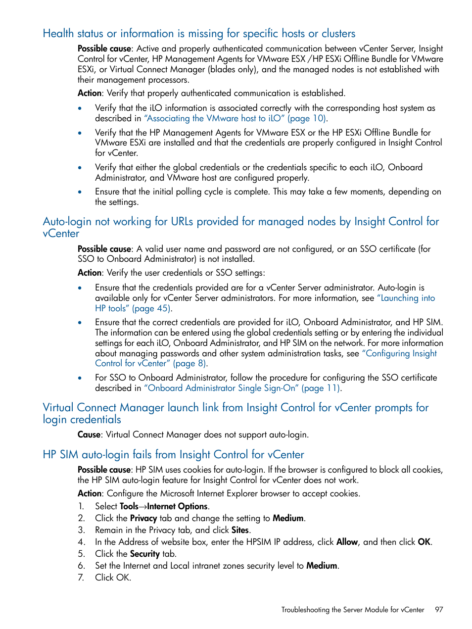 HP OneView for VMware vCenter User Manual | Page 97 / 113