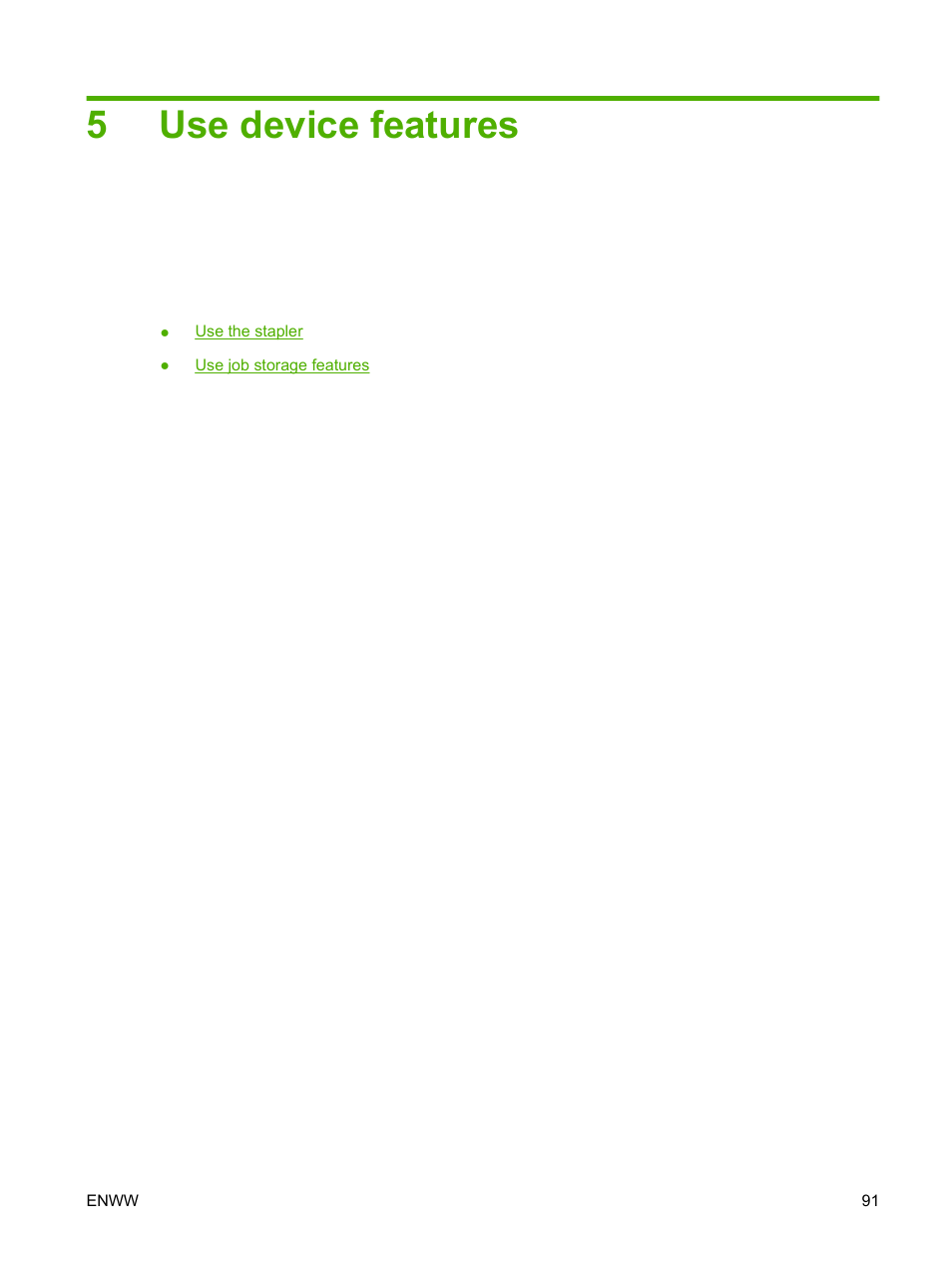 Use device features, 5 use device features, 5use device features | HP LaserJet M4349 Multifunction Printer series User Manual | Page 105 / 282