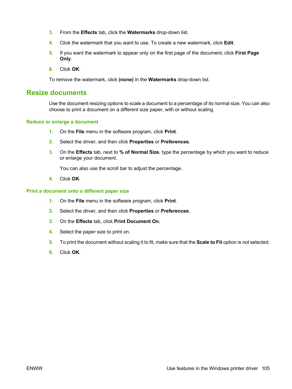 Resize documents | HP LaserJet M4349 Multifunction Printer series User Manual | Page 119 / 282