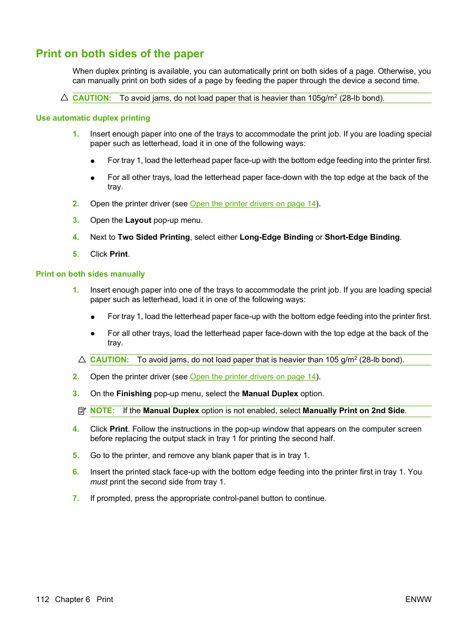 Print on both sides of the paper | HP LaserJet M4349 Multifunction Printer series User Manual | Page 126 / 282