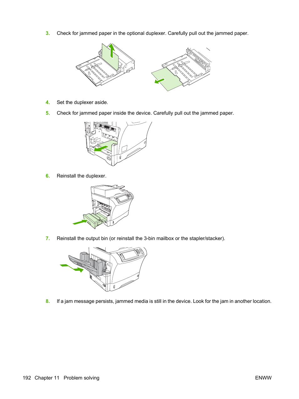 HP LaserJet M4349 Multifunction Printer series User Manual | Page 206 / 282