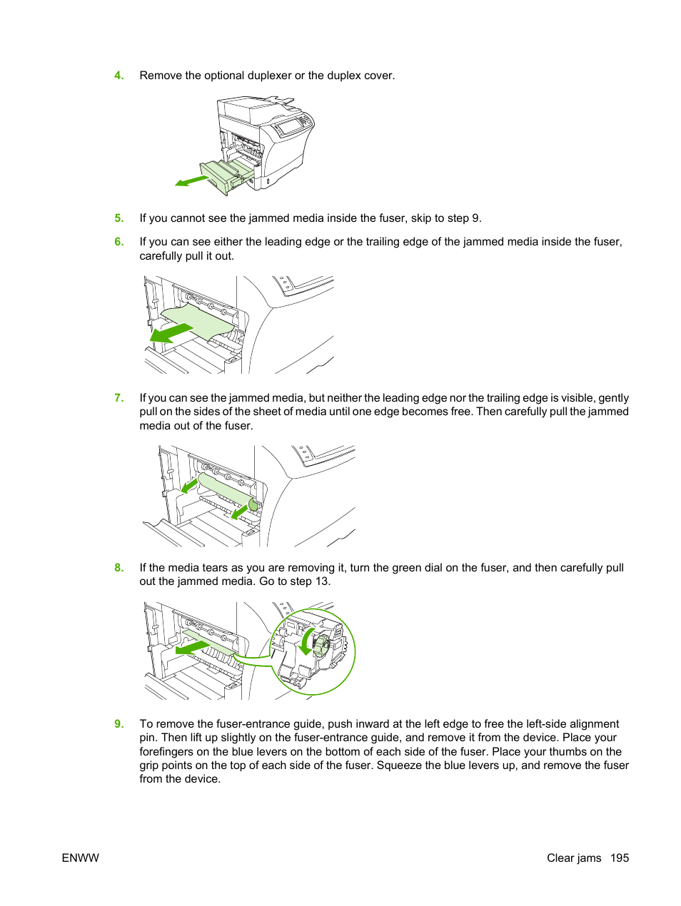 HP LaserJet M4349 Multifunction Printer series User Manual | Page 209 / 282