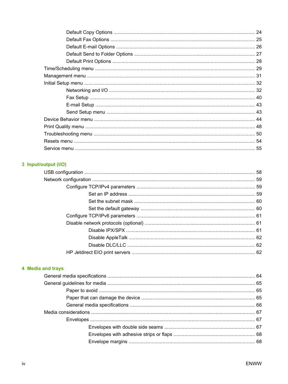 HP LaserJet M4349 Multifunction Printer series User Manual | Page 6 / 282