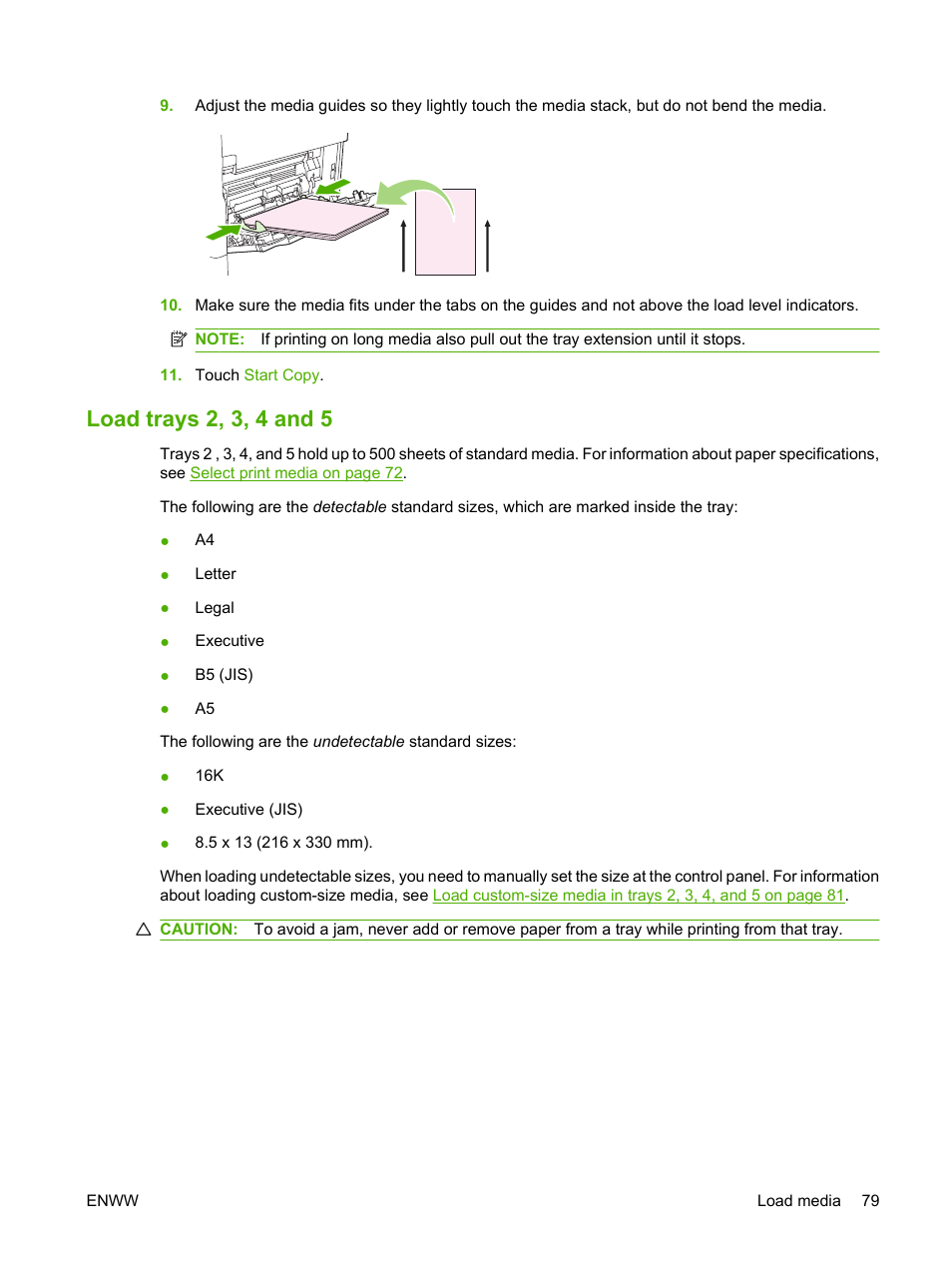 Load trays 2, 3, 4 and 5 | HP LaserJet M4349 Multifunction Printer series User Manual | Page 93 / 282