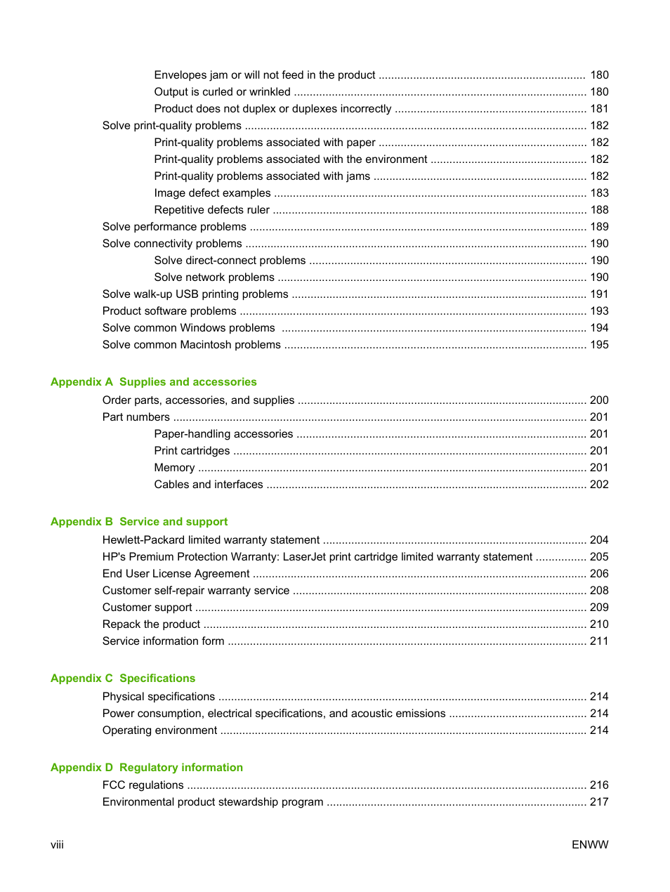 HP Laserjet p3015 User Manual | Page 10 / 246