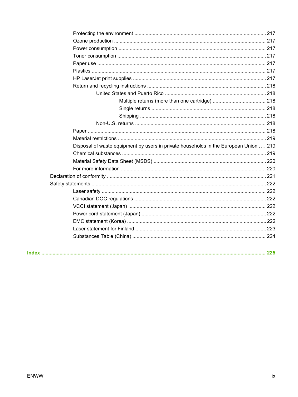 HP Laserjet p3015 User Manual | Page 11 / 246