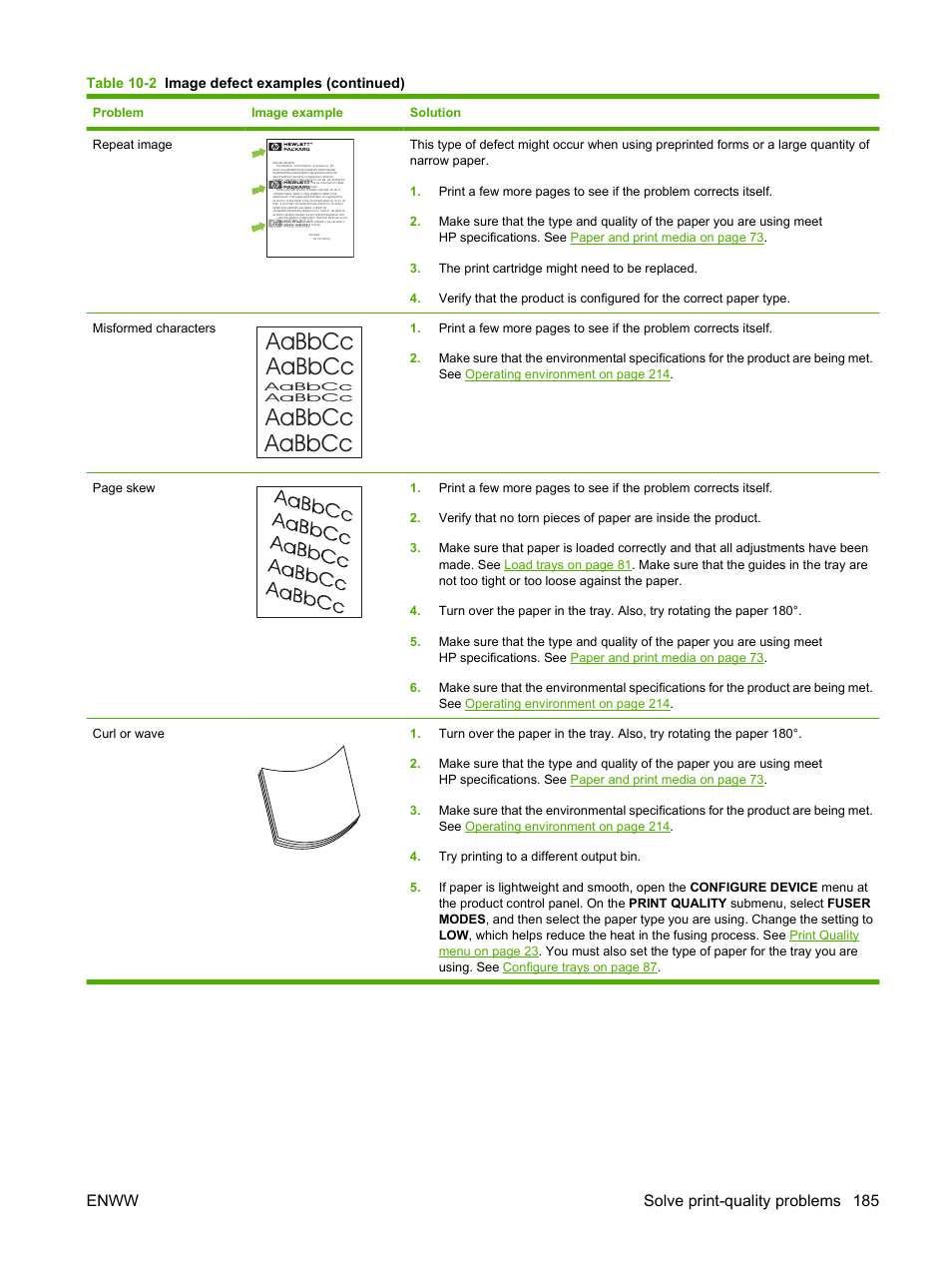 Aabbcc, Enww solve print-quality problems 185 | HP Laserjet p3015 User Manual | Page 197 / 246