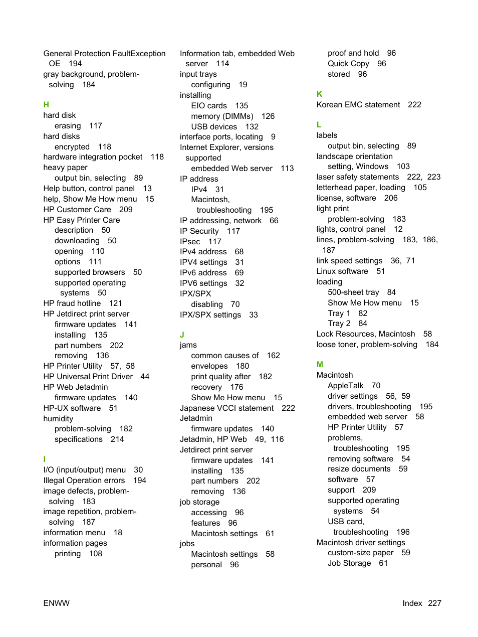 HP Laserjet p3015 User Manual | Page 239 / 246