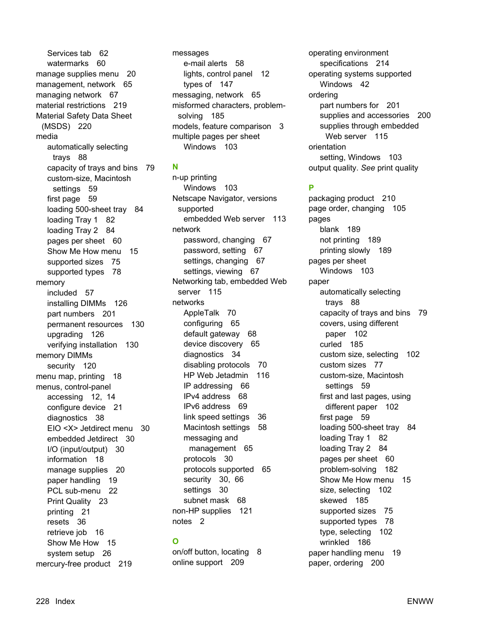 HP Laserjet p3015 User Manual | Page 240 / 246