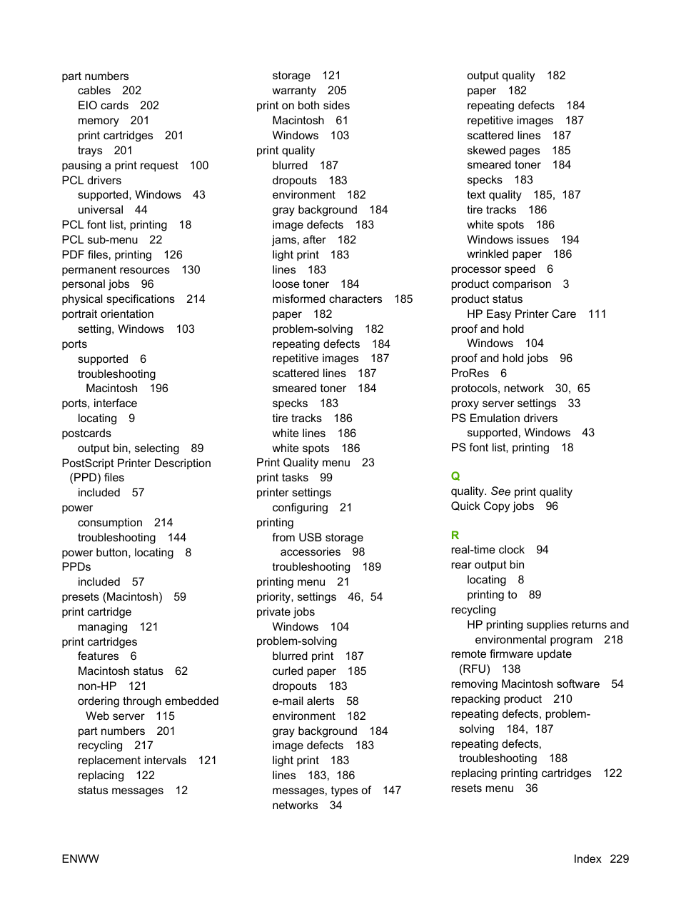 HP Laserjet p3015 User Manual | Page 241 / 246