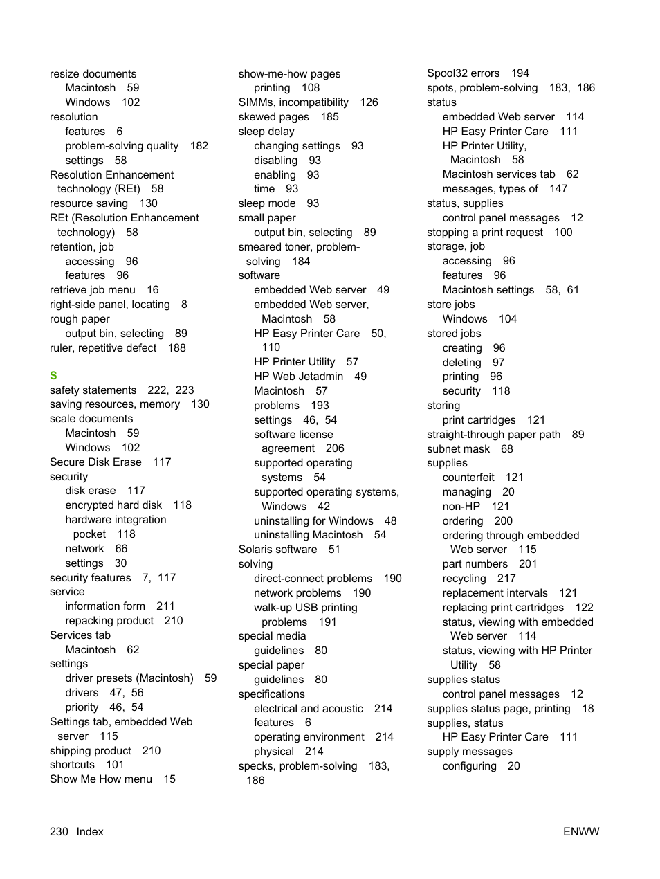 HP Laserjet p3015 User Manual | Page 242 / 246