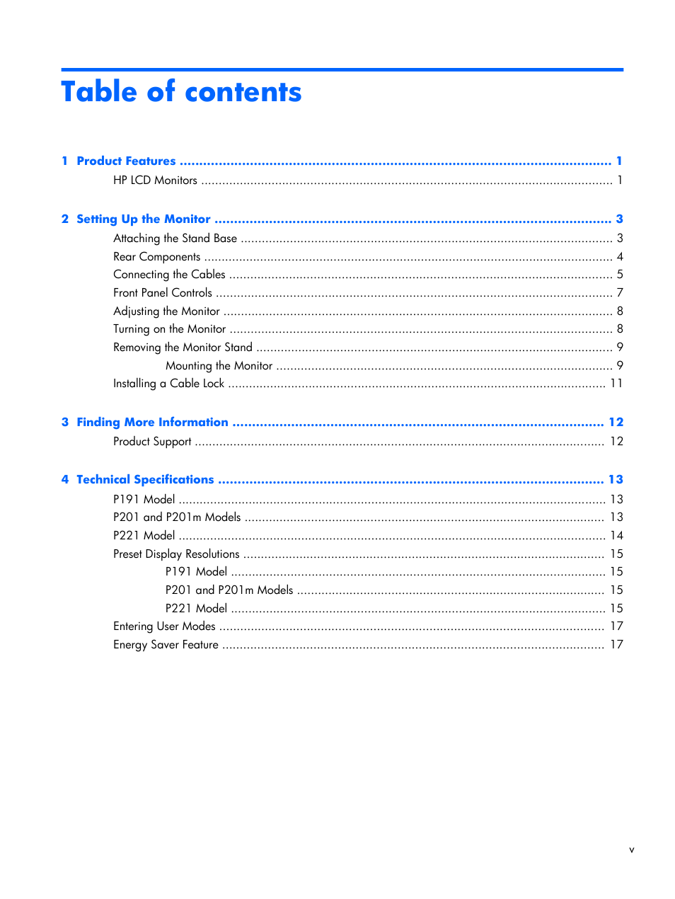HP ProDisplay P201 20-inch LED Backlit Monitor User Manual | Page 5 / 23