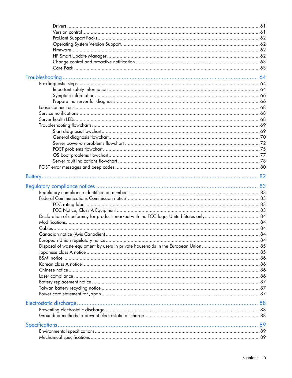 HP ProLiant DL120 G7 Server User Manual | Page 5 / 105