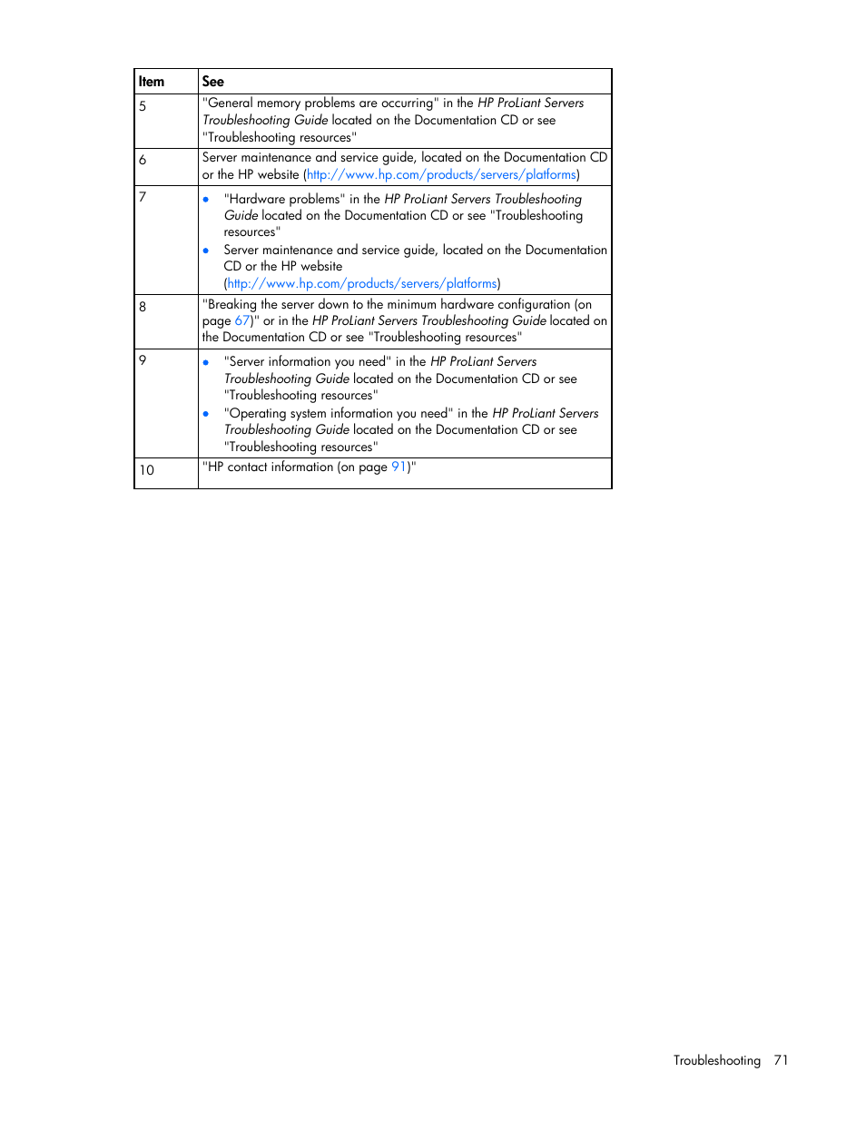 HP ProLiant DL120 G7 Server User Manual | Page 71 / 105