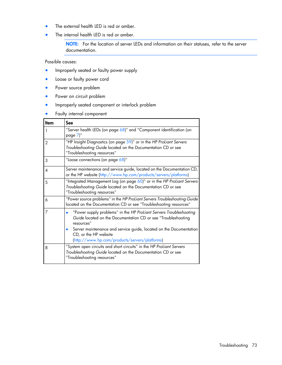 HP ProLiant DL120 G7 Server User Manual | Page 73 / 105