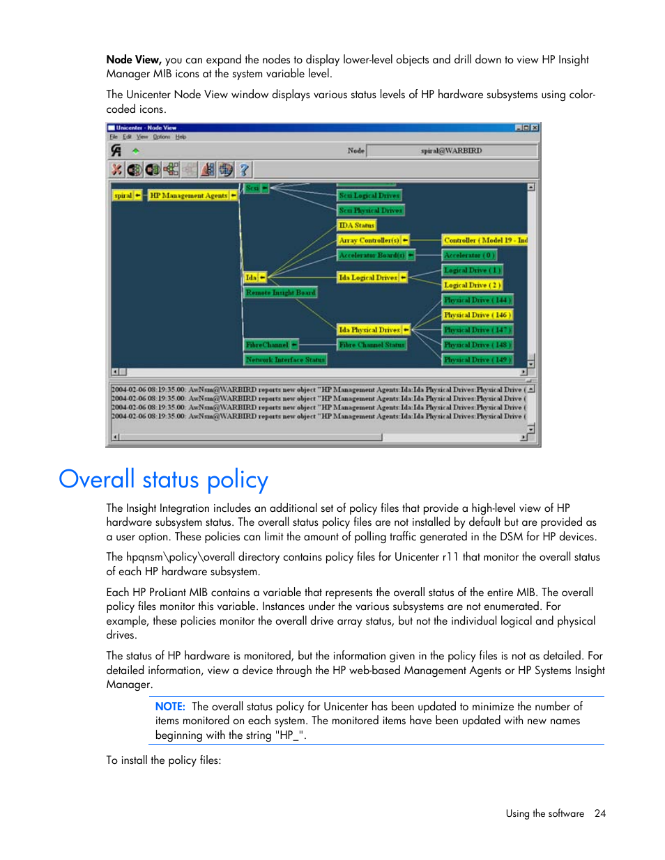 Overall status policy | HP Insight Control User Manual | Page 24 / 85