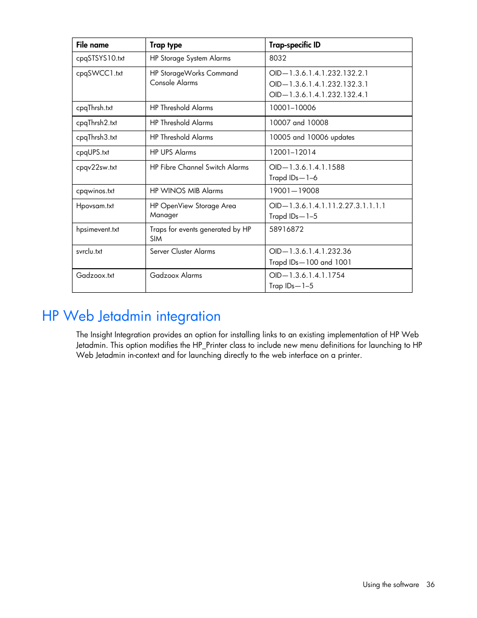Hp web jetadmin integration | HP Insight Control User Manual | Page 36 / 85