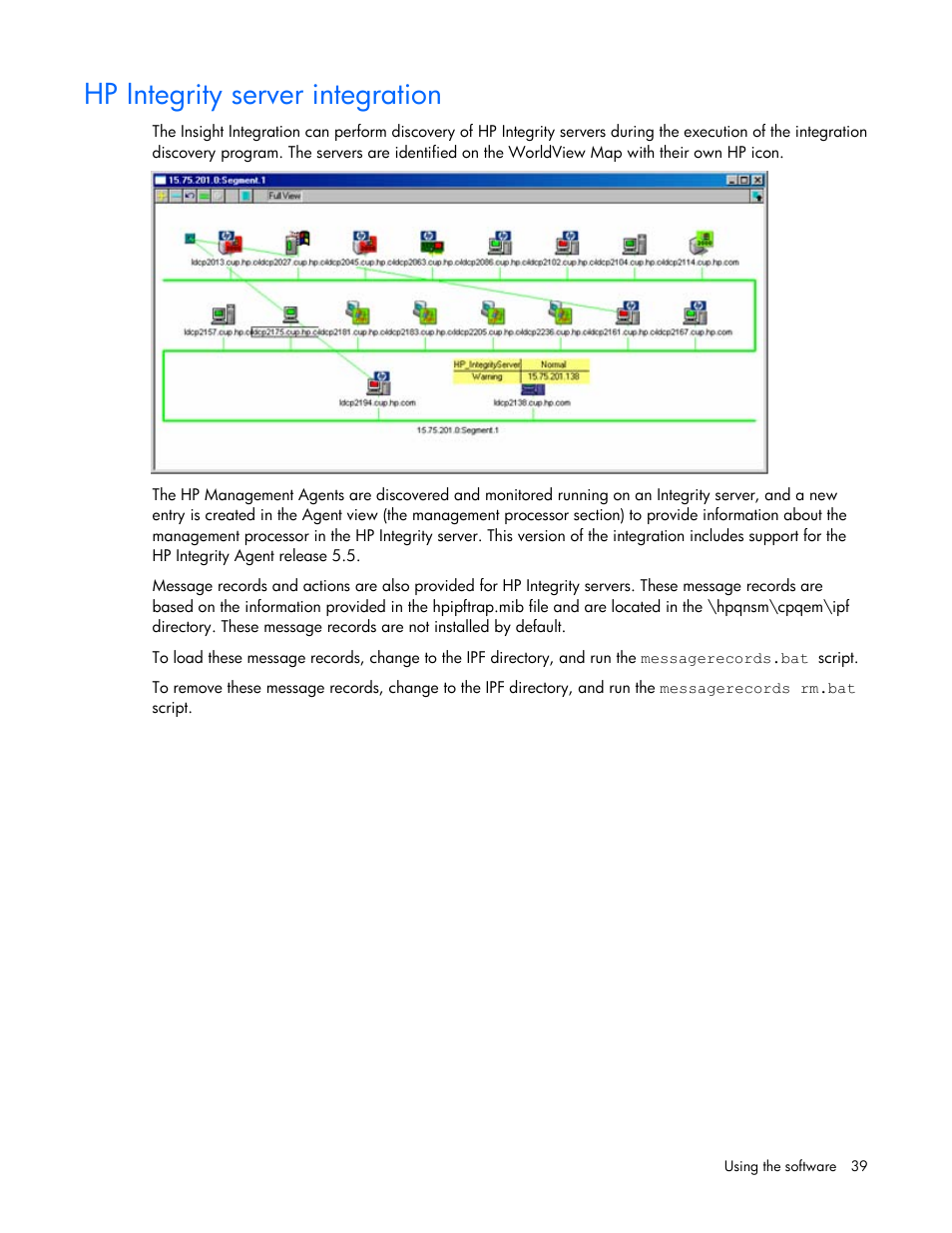 Hp integrity server integration | HP Insight Control User Manual | Page 39 / 85