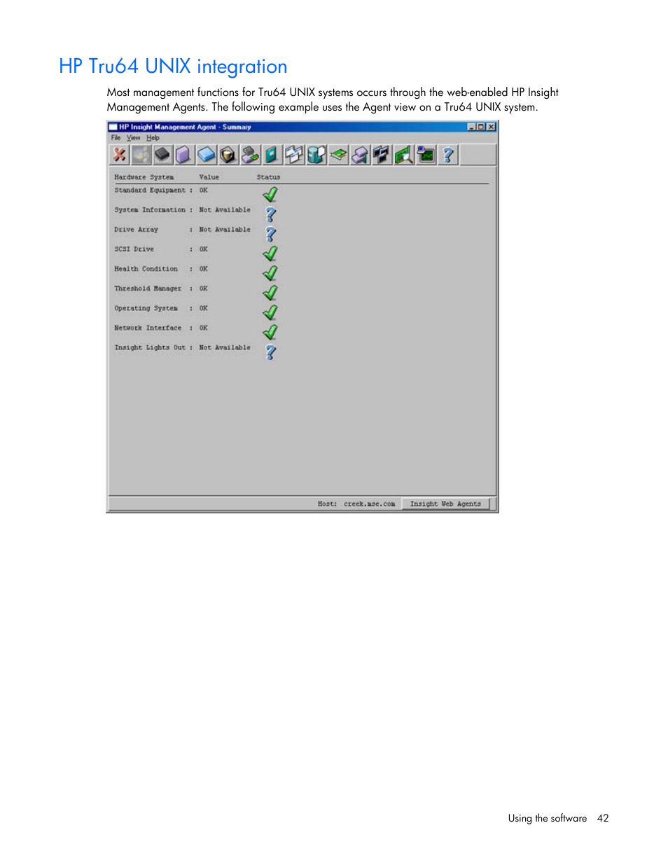 Hp tru64 unix integration | HP Insight Control User Manual | Page 42 / 85