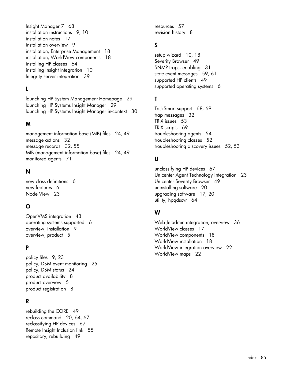 HP Insight Control User Manual | Page 85 / 85