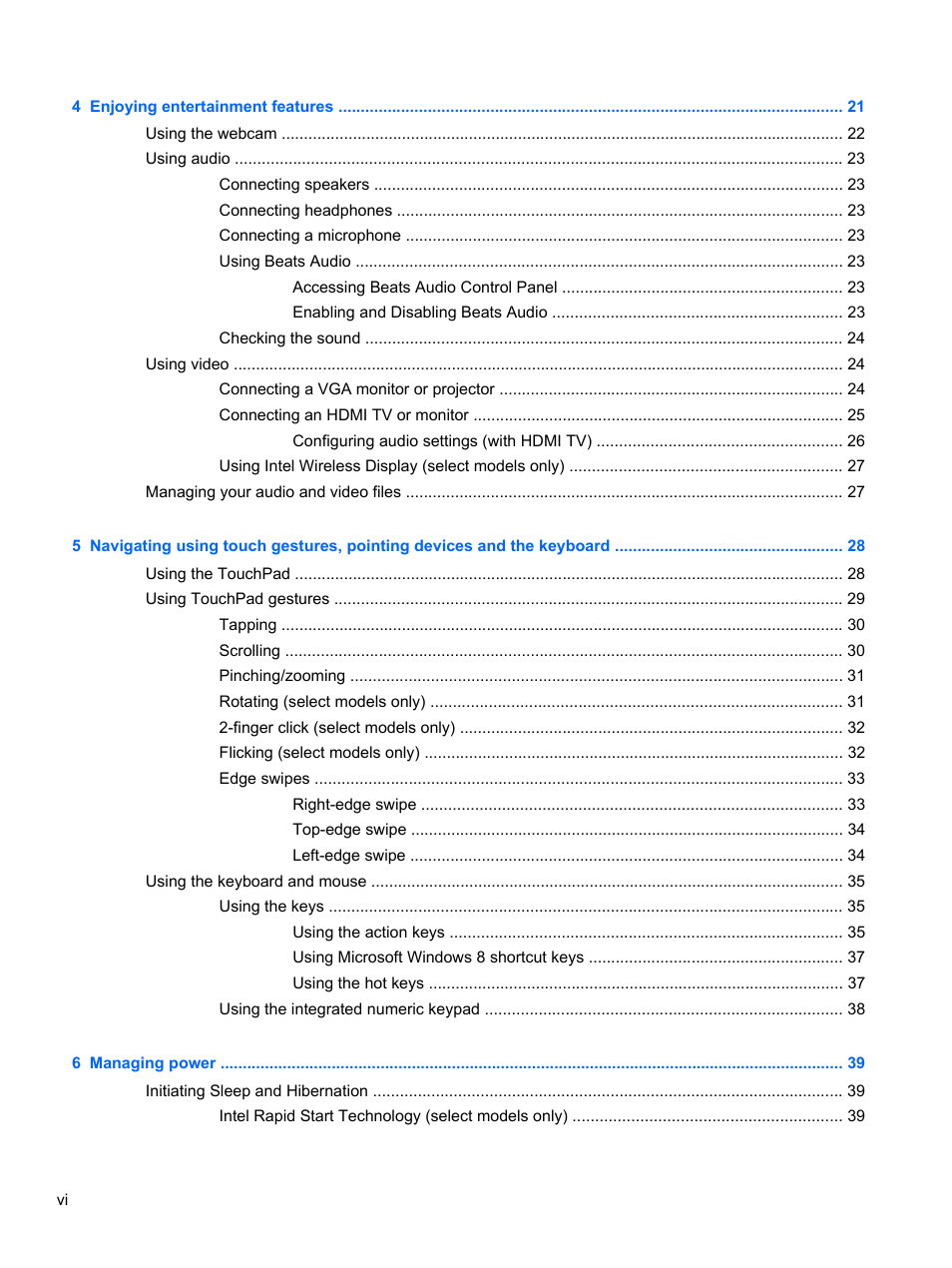 HP ENVY m6-1148ca Notebook PC User Manual | Page 6 / 92