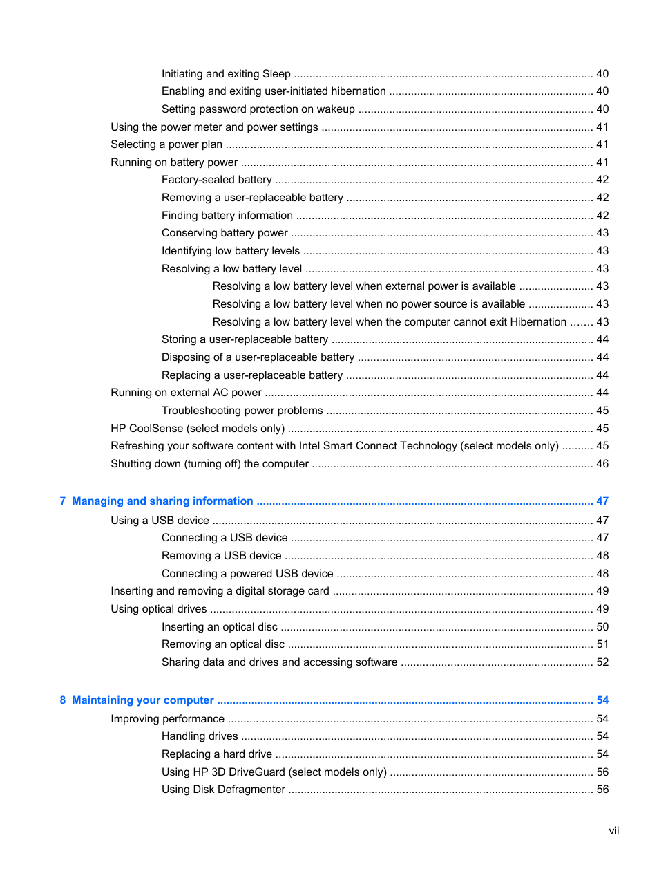 HP ENVY m6-1148ca Notebook PC User Manual | Page 7 / 92