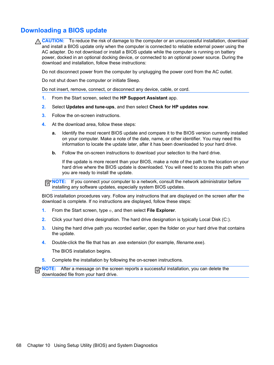 Downloading a bios update | HP ENVY m6-1148ca Notebook PC User Manual | Page 78 / 92