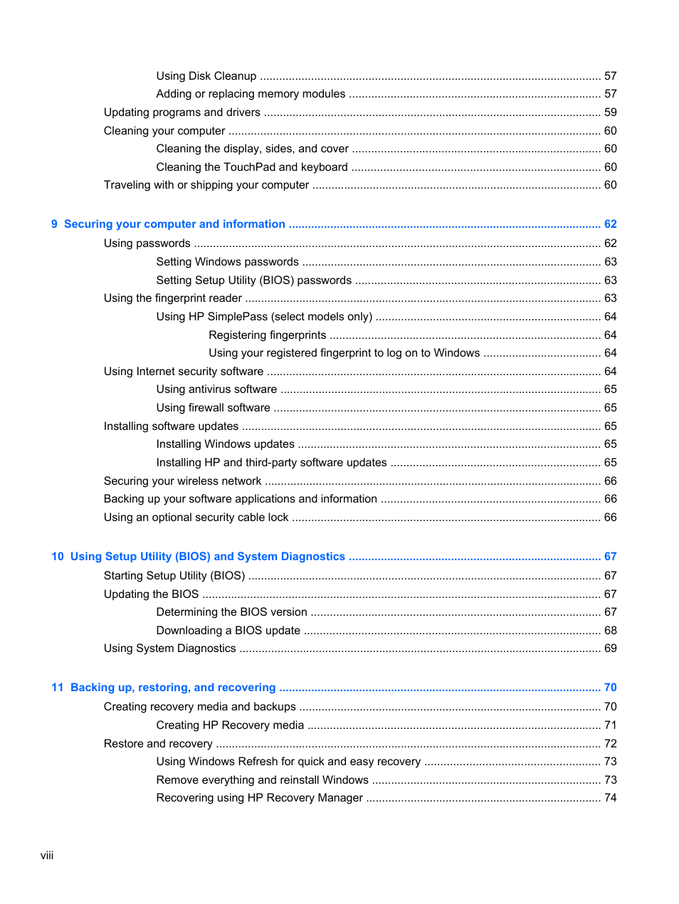 HP ENVY m6-1148ca Notebook PC User Manual | Page 8 / 92