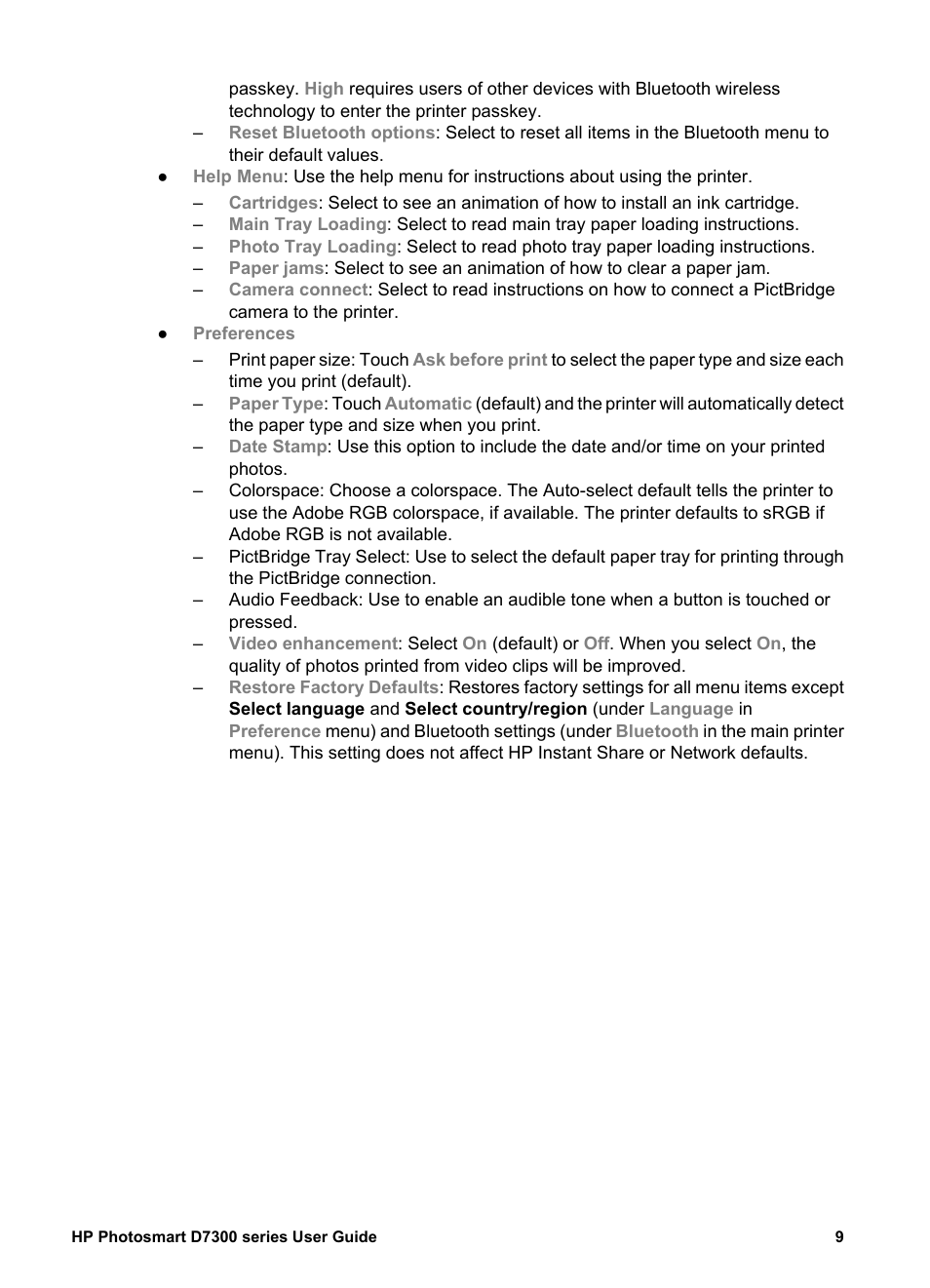 HP Photosmart D7360 Printer User Manual | Page 12 / 71