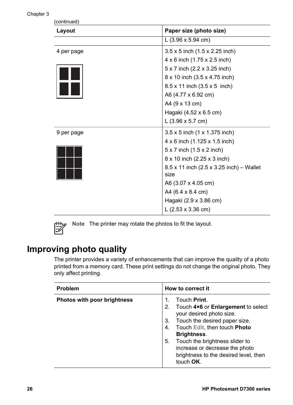 Improving photo quality | HP Photosmart D7360 Printer User Manual | Page 29 / 71