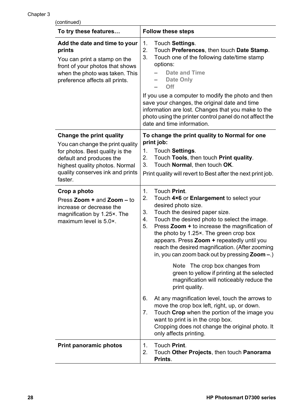 HP Photosmart D7360 Printer User Manual | Page 31 / 71