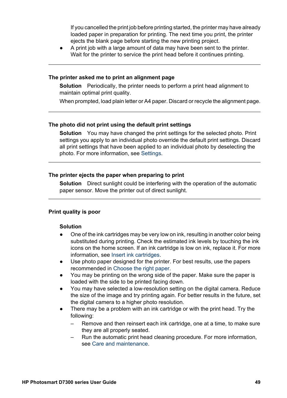 HP Photosmart D7360 Printer User Manual | Page 52 / 71