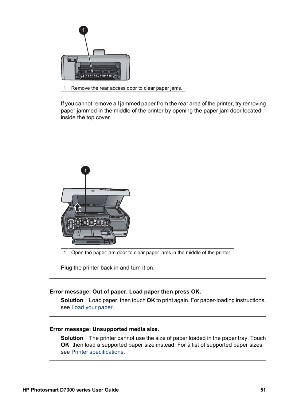 HP Photosmart D7360 Printer User Manual | Page 54 / 71
