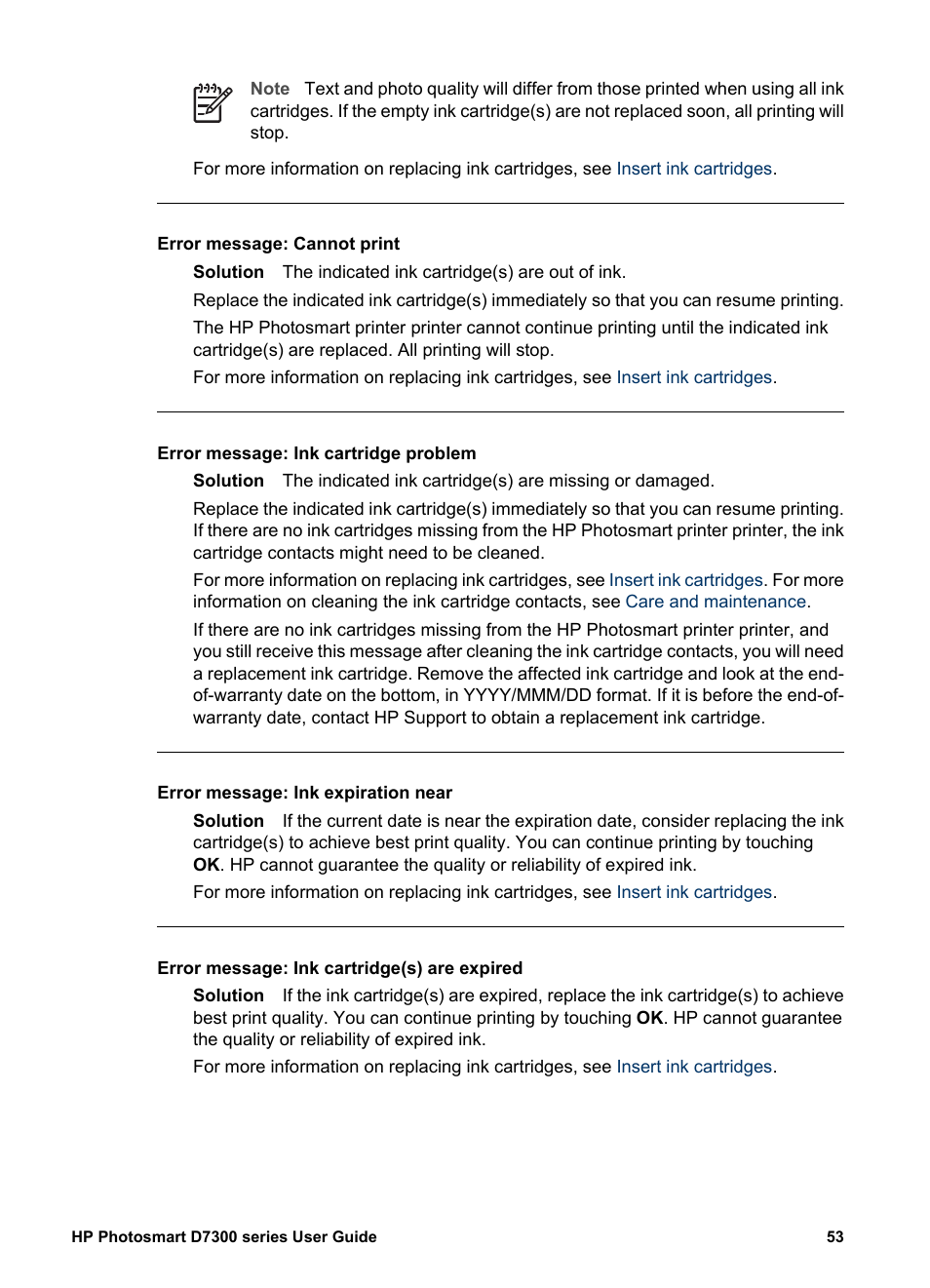HP Photosmart D7360 Printer User Manual | Page 56 / 71