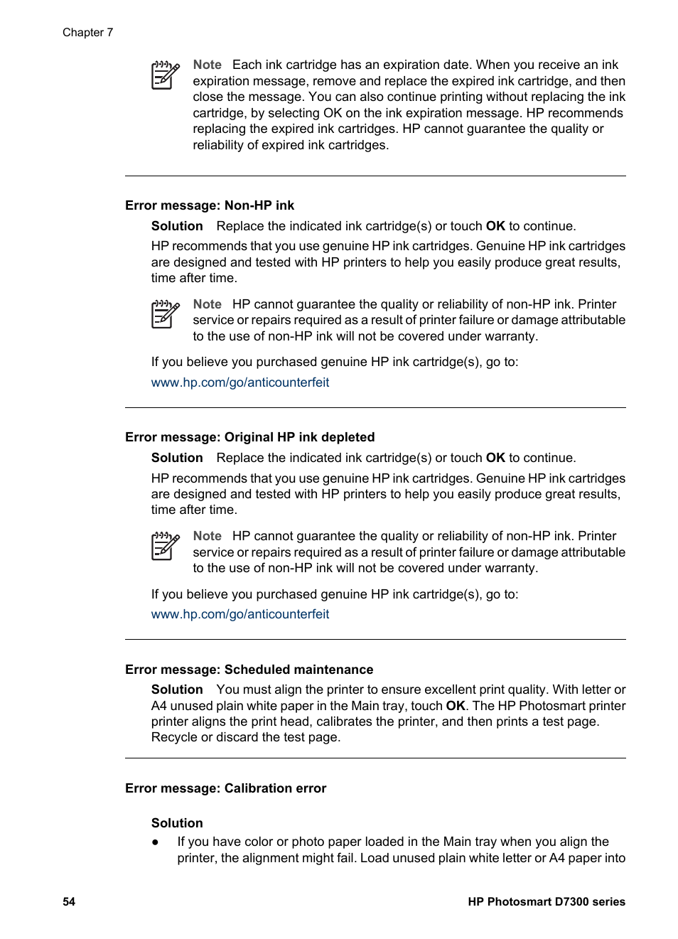 HP Photosmart D7360 Printer User Manual | Page 57 / 71