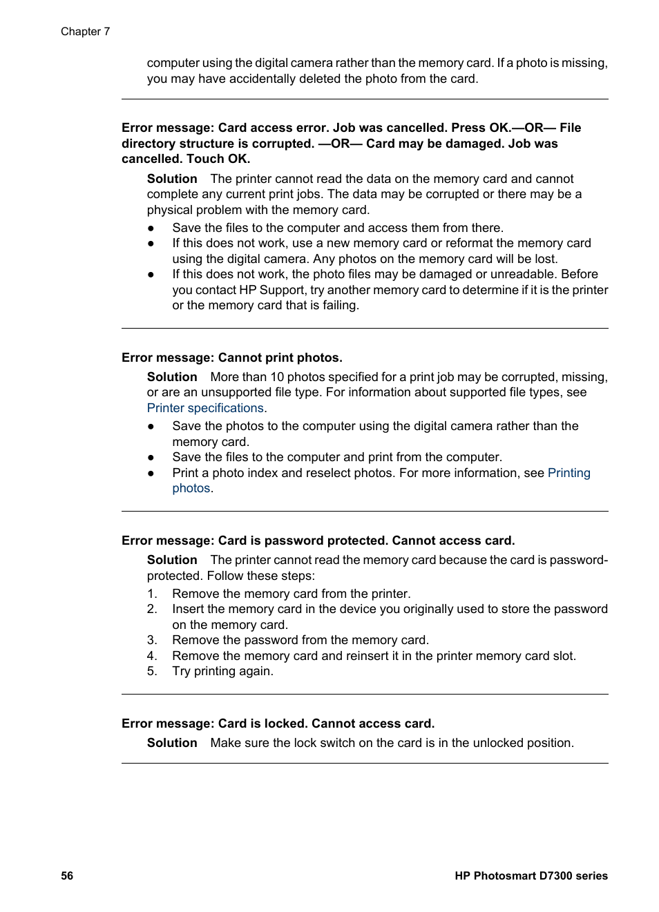 HP Photosmart D7360 Printer User Manual | Page 59 / 71