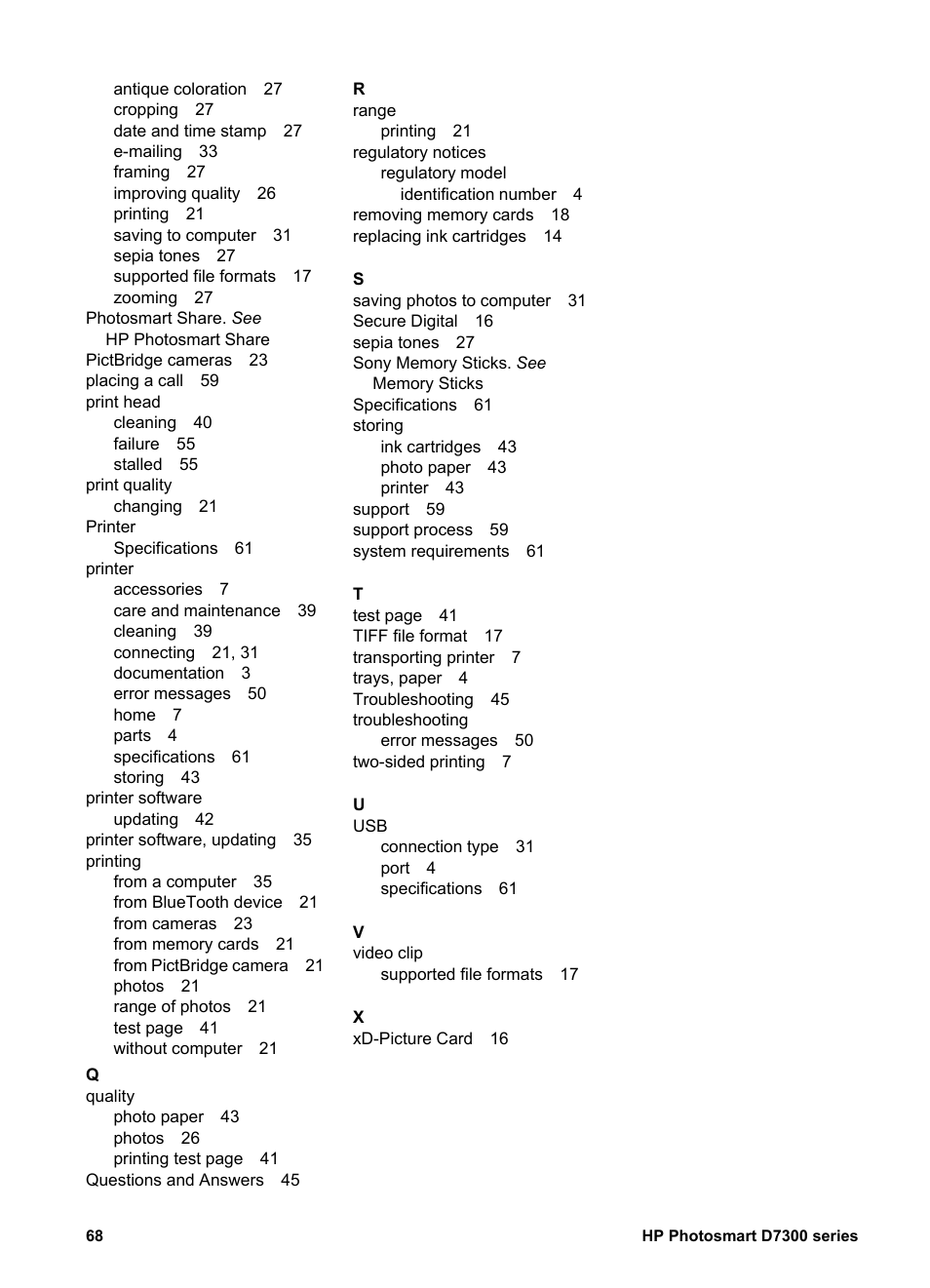 HP Photosmart D7360 Printer User Manual | Page 71 / 71