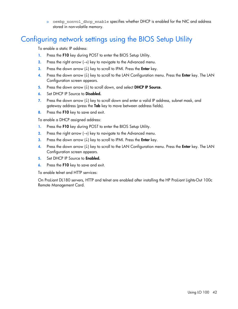 HP Lights-Out 100 Remote Management User Manual | Page 42 / 52