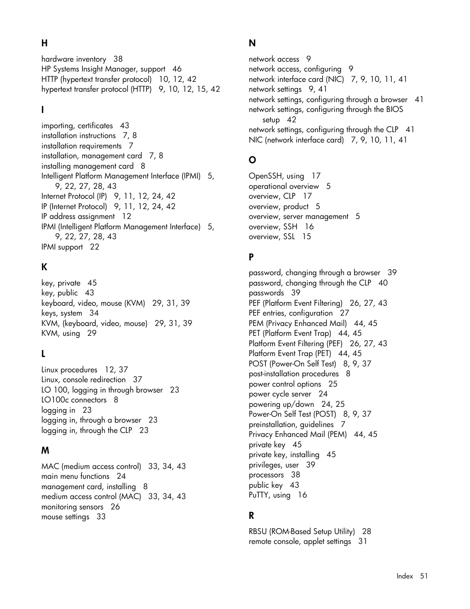 HP Lights-Out 100 Remote Management User Manual | Page 51 / 52