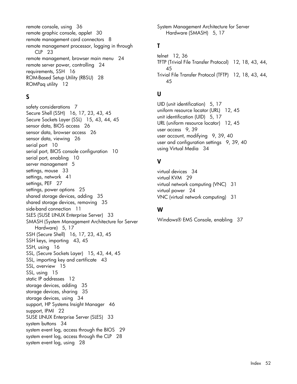 HP Lights-Out 100 Remote Management User Manual | Page 52 / 52