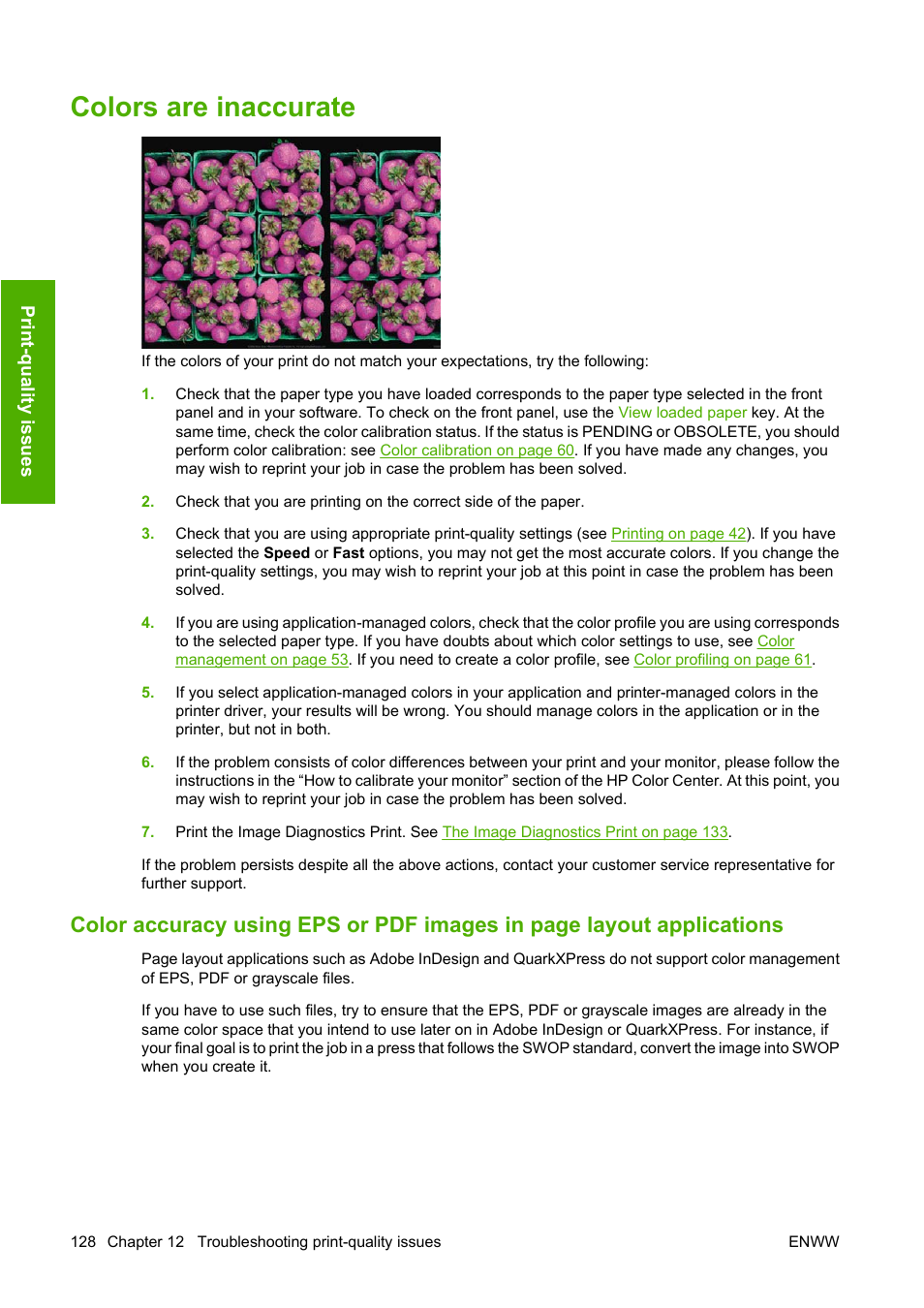 Colors are inaccurate | HP Designjet Z3200 PostScript Photo Printer series User Manual | Page 138 / 174