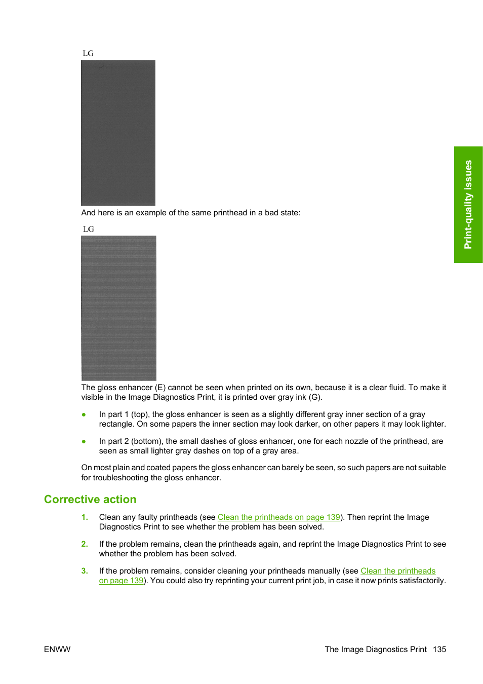 Corrective action | HP Designjet Z3200 PostScript Photo Printer series User Manual | Page 145 / 174