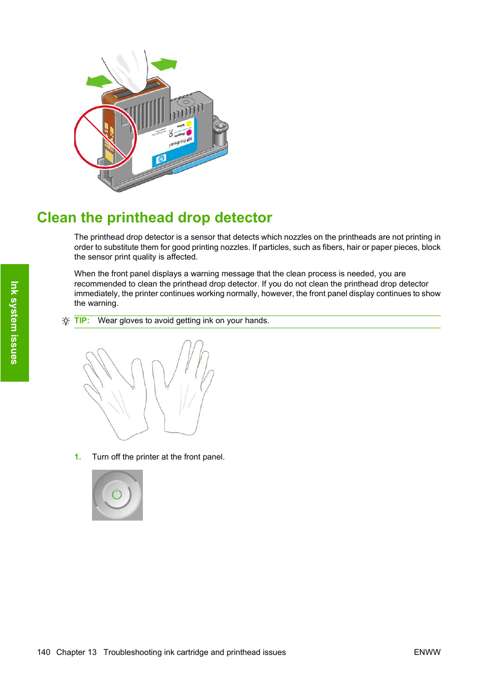 Clean the printhead drop detector | HP Designjet Z3200 PostScript Photo Printer series User Manual | Page 150 / 174