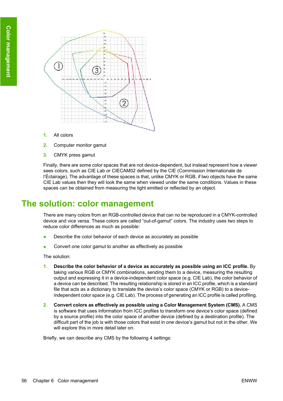 The solution: color management | HP Designjet Z3200 PostScript Photo Printer series User Manual | Page 66 / 174