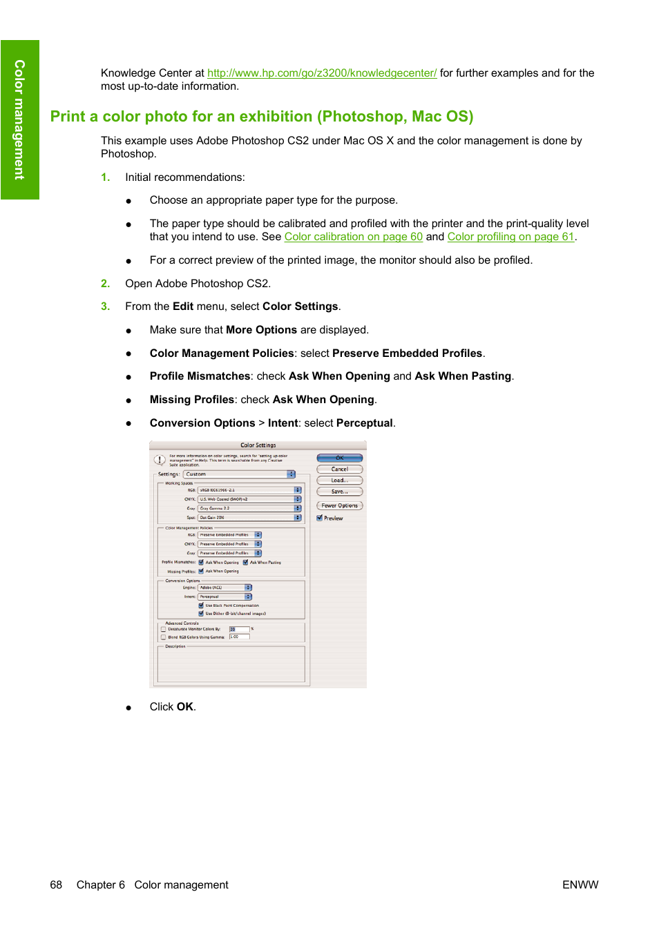 HP Designjet Z3200 PostScript Photo Printer series User Manual | Page 78 / 174