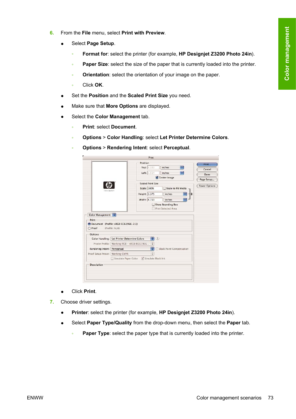 HP Designjet Z3200 PostScript Photo Printer series User Manual | Page 83 / 174